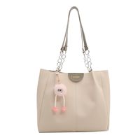 Women's Large Pu Leather Solid Color Basic Classic Style Zipper Tote Bag sku image 5