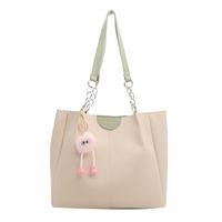 Women's Large Pu Leather Solid Color Basic Classic Style Zipper Tote Bag sku image 8