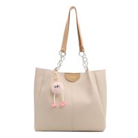 Women's Large Pu Leather Solid Color Basic Classic Style Zipper Tote Bag sku image 7