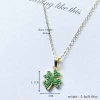 Sterling Silver Cute Sweet Simple Style Plating Inlay Four Leaf Clover Star Artificial Crystal Pendant Necklace main image 3