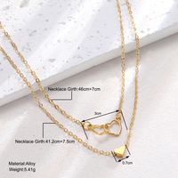 Wholesale Jewelry Casual Heart Shape Alloy Layered Necklaces main image 2