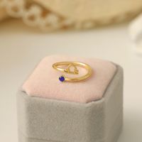 Stainless Steel 14K Gold Plated Hip-Hop Simple Style Classic Style Hollow Out Inlay Constellation Zircon Open Rings sku image 6