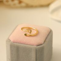 Stainless Steel 14K Gold Plated Hip-Hop Simple Style Classic Style Hollow Out Inlay Constellation Zircon Open Rings sku image 5