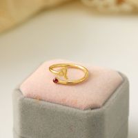 Stainless Steel 14K Gold Plated Hip-Hop Simple Style Classic Style Hollow Out Inlay Constellation Zircon Open Rings sku image 4
