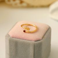 Stainless Steel 14K Gold Plated Hip-Hop Simple Style Classic Style Hollow Out Inlay Constellation Zircon Open Rings sku image 10