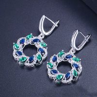 1 Pair Elegant Lady Modern Style Geometric Circle Plating Inlay Copper Zircon Drop Earrings sku image 7