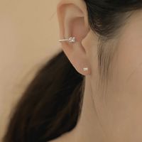 1 Pair Simple Style Classic Style Solid Color Sterling Silver Ear Studs main image 1