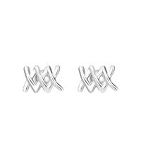 1 Pair Simple Style Classic Style Solid Color Sterling Silver Ear Studs main image 4