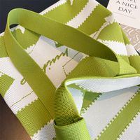 Women's Medium Knit Stripe Basic Classic Style Open Tote Bag main image 4