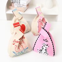 Women's Medium Knit Animal Letter Cute Open Handbag main image 4
