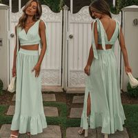Holiday Daily Women's Sexy Solid Color Polyester Skirt Sets Skirt Sets main image 1