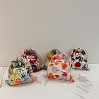 Women's Small Cotton Flower Streetwear String Cosmetic Bag main image 2