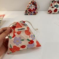 Women's Small Cotton Flower Streetwear String Cosmetic Bag main image 3