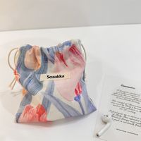 Women's Small Cotton Flower Streetwear String Cosmetic Bag sku image 6