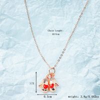 Sterling Silver Gold Plated Cute Sweet Simple Style Plating Inlay Gloves Elephant Artificial Crystal Pendant Necklace main image 3