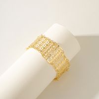 Venta Al Por Mayor Elegante Nupcial Geométrico Cobre Chapados en oro de 18k Pulsera main image 3