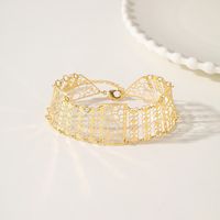 Wholesale Elegant Bridal Geometric Copper 18K Gold Plated Bracelets main image 5