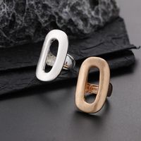 Wholesale Jewelry Simple Style Oval Alloy Plating Hollow Out Open Rings main image 1