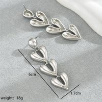 1 Pair Simple Style Solid Color Heart Shape Copper 18K Gold Plated Drop Earrings main image 2