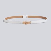 Simple Style Classic Style Solid Color Pu Leather Alloy Patchwork Women's Leather Belts main image 2
