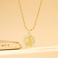 201 Stainless Steel Brass 18K Gold Plated Sweet Simple Style Classic Style Plating Inlay Heart Shape Flower Butterfly Zircon Pendant Necklace main image 4