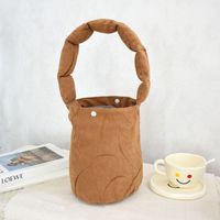 Women's Medium Canvas Geometric Solid Color Flower Vintage Style Classic Style Magnetic Buckle Bucket Bag main image 4