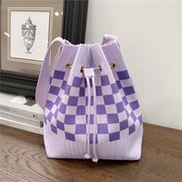 Women's Medium Knit Geometric Vintage Style Classic Style String Tote Bag sku image 7
