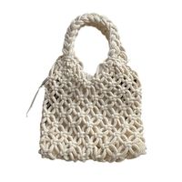 Women's Medium Cotton Solid Color Classic Style Weave String Handbag main image 2