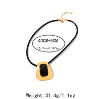 304 Stainless Steel Leather Rope Gold Plated Modern Style Simple Style Roman Style Geometric Pendant Necklace main image 2