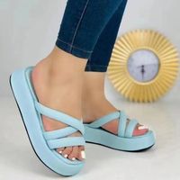 Women's Casual Basic Solid Color Round Toe Platform Sandals main image 5