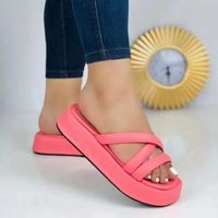 Women's Casual Basic Solid Color Round Toe Platform Sandals main image 3
