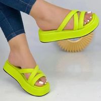 Women's Casual Basic Solid Color Round Toe Platform Sandals main image 4