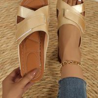Women's Casual Vacation Solid Color Round Toe Wedge Sandals main image 1
