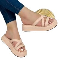Women's Casual Basic Solid Color Round Toe Platform Sandals main image 2