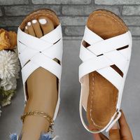 Women's Basic Commute Solid Color Open Toe Wedge Sandals main image 3