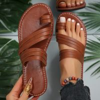 Women's Vacation Roman Style Solid Color Round Toe Beach Sandals sku image 8