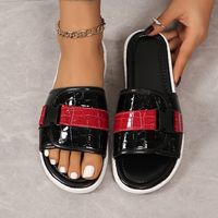 Women's Casual Vacation Solid Color Round Toe Slides Slippers sku image 5