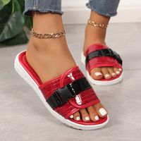 Women's Casual Vacation Solid Color Round Toe Slides Slippers sku image 10