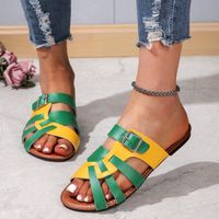 Women's Casual Vacation Color Block Round Toe Beach Sandals sku image 2