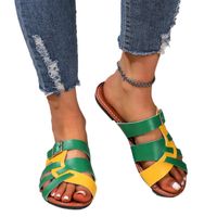 Women's Casual Vacation Color Block Round Toe Beach Sandals main image 4