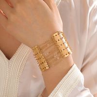Wholesale Elegant Lady Bridal Geometric Copper 18K Gold Plated Bracelets sku image 1