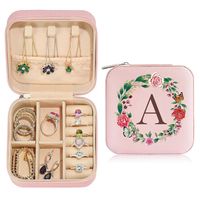 Delicate Pink Cross Pattern Garland Letter Jewelry Box Gift For Girls sku image 1