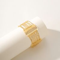 Wholesale Elegant Lady Bridal Geometric Copper 18K Gold Plated Bracelets main image 5