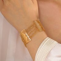 Großhandel Elegant Dame Braut Geometrisch Kupfer 18 Karat Vergoldet Armbänder sku image 1