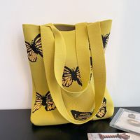 Women's Medium Knit Butterfly Basic Classic Style Open Shoulder Bag sku image 2