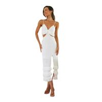 Femmes Robe Fendue Sexy Col En V Sans Manches Couleur Unie Robe Mi-Longue Vacances Du Quotidien main image 2