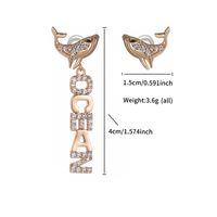 1 Pair Cute XUPING Marine Style Letter Whale Asymmetrical Plating Inlay Copper Artificial Gemstones 18K Gold Plated Platinum Plated Drop Earrings Ear Studs main image 4