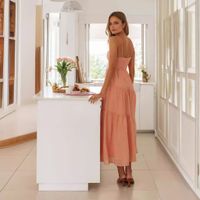 Women's Strap Dress Vacation Strap Zipper Sleeveless Solid Color Maxi Long Dress Holiday Daily main image 5