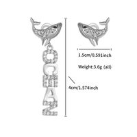 1 Paar Süß XUPING Marine-Stil Brief Wal Asymmetrisch Überzug Inlay Kupfer Künstliche Edelsteine 18 Karat Vergoldet Mit Platin Überzogen Tropfenohrringe Ohrstecker sku image 2