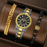 Casual Business Letter Single Folding Buckle Quartz Men's Watches sku image 5